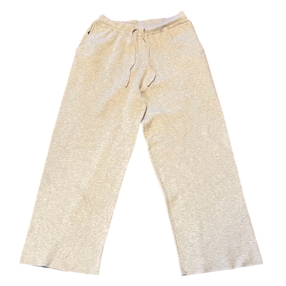 Cyrus Heather Gray Wide-Leg Knit Pants L EUC Classic Minimalist Boho Cottagecore